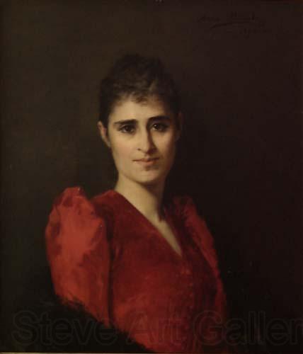 Anna Bilinska-Bohdanowicz Portrait of a women in red dress Spain oil painting art